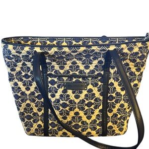 Vera Bradley Navy and Cream Floral Tote